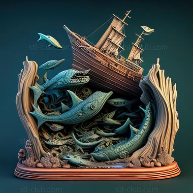 3D модель Игра Feeding Frenzy 2 Shipwreck Showdown (STL)